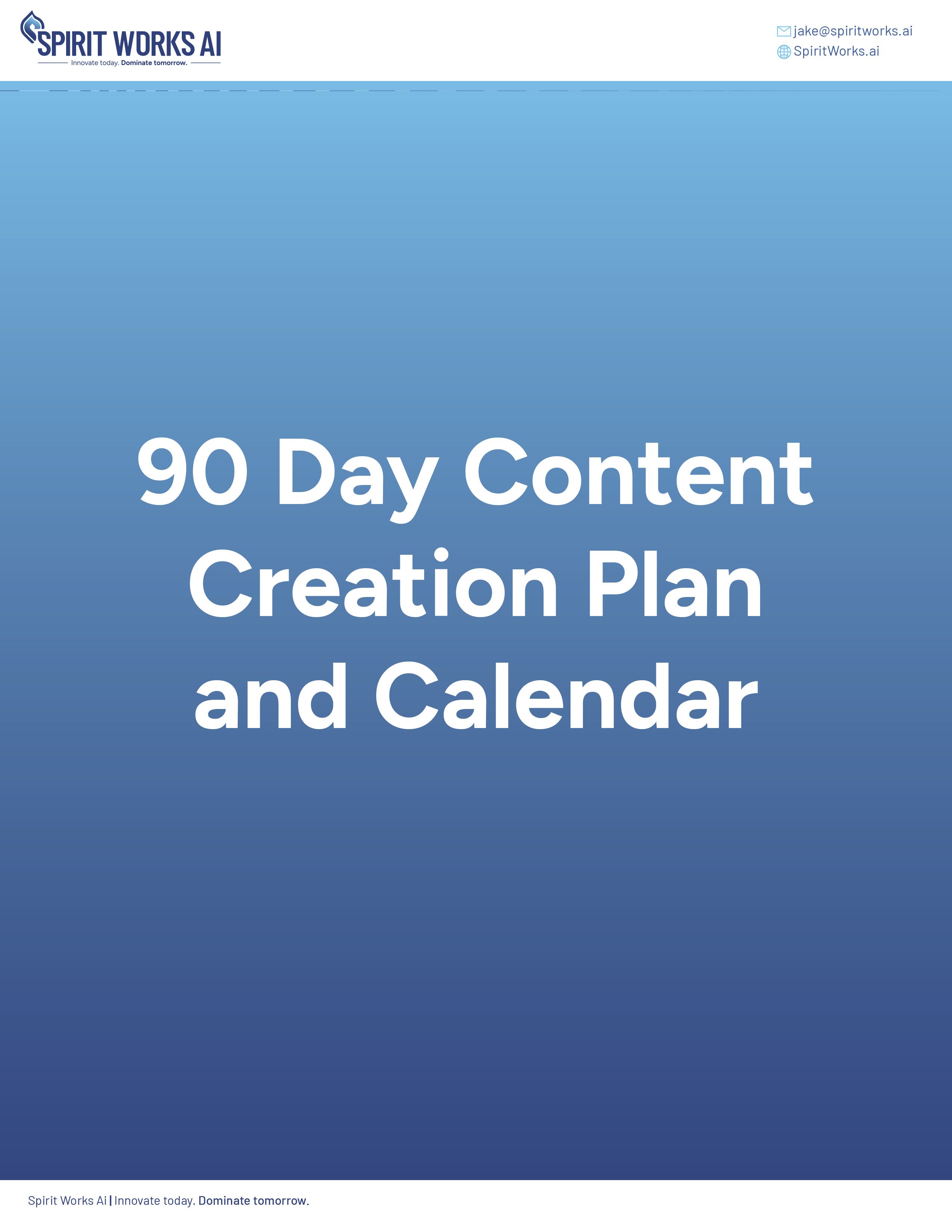 90 Day Content Creation Plan For Social Media